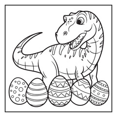 Cute Dinosaur Coloring Pages for Kids.
Dinosaur designs For Kids. Illustrations with Thick Lines