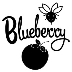 Sticker design of blueberry