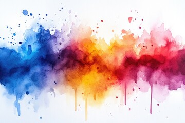 Fototapeta premium A beautiful watercolor painting of a vibrant rainbow with multiple colors