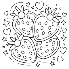 Chidren coloring page fruits Strawberry