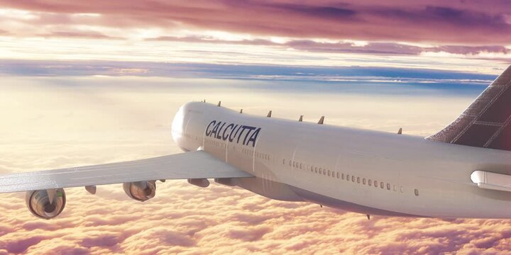 Flight Plane Travel over Clouds Calcutta