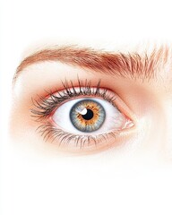 Fototapeta premium Close-up of a captivating eye showcasing remarkable detail and unique colors, symbolizing perception and beauty in human expression.