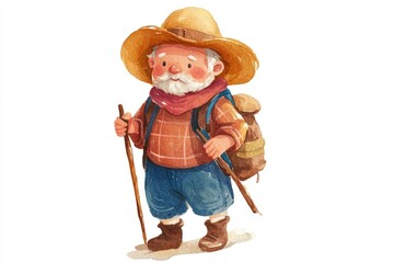 A person wearing a hat and carrying a backpack, possibly for an outdoor adventure