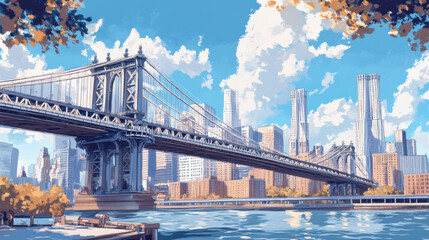 Fototapeta premium Bridges isometric web banner with city architecture construction of different design. Urban infrastructure, famous landmark, drawbridges for transport cross water or road 3d vector line art web banner