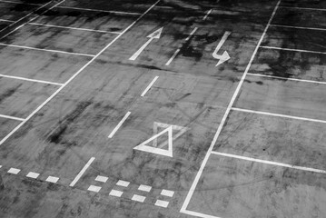 Markings in a parking lot