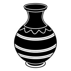 antique vase silhouette on white