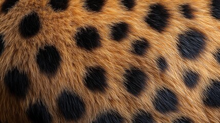 Close-up of a leopard's fur showcasing its distinctive spotted pattern.