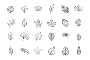 Fototapeta premium Variety of Leaf Logo Icons set
