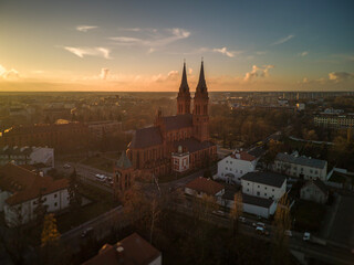 Obraz premium City of Wloclawek on the Vistula River, Poland.