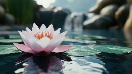pink water lily