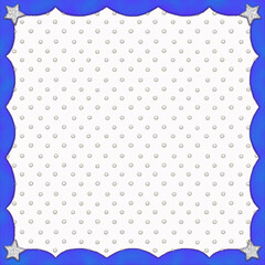 colorful glitter frame with stars and silver glitter polka dots for kid. playful paper cut collage background . retro style , square frame .