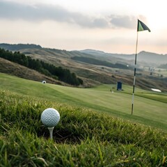 Obraz premium golf ball and hole