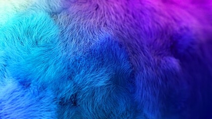 Soft fluffy texture of fur is displayed in gradient colors, creating a vibrant and textured background, perfect for various design and creative projects