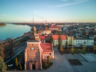 Obraz premium City of Wloclawek on the Vistula River, Poland.