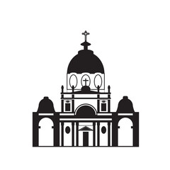 Simplified illustration of a church in vector format, versatile for various projects.