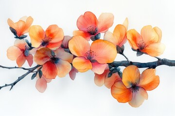 A detailed view of a single flower blooming on a branch