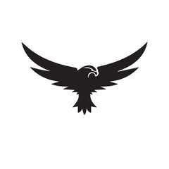 Fototapeta premium Majestic Black Eagle Silhouette with Outstretched Wings - Logo Design
