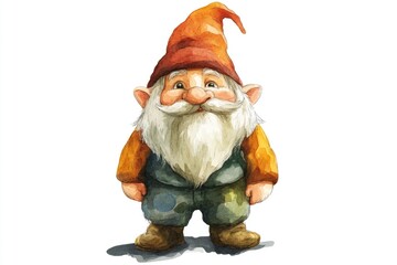 Obraz premium A close-up portrait of a gnome with a long, flowing beard