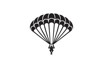 simple and unobtrusive parachute vector silhouette illustration isolated in white background
