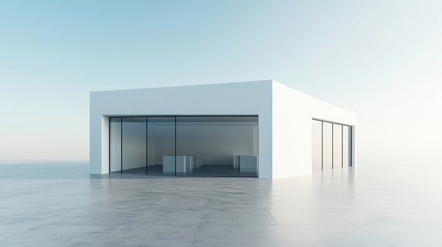 Minimalist Science Lab Design on White Background
