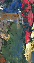 Expression of painting color and brushstroke.  Abstract illustration for background