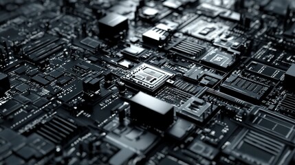 High-Resolution Circuit Board with Clean Textures
