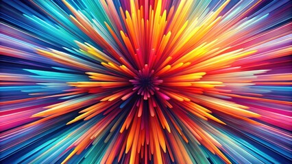 Obraz premium Abstract Vibrant Color Burst Radiating Energy and Dynamic Movement