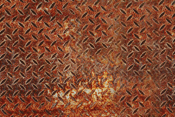 Rusty surface of a metal plate.