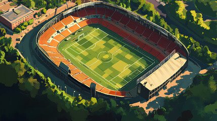 Football stadium illustration, vector
