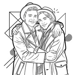 sketch of a person with a bag