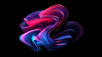 Fototapeta na wymiar Holographic neon curved wave with abstract fluid