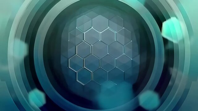 Abstract blue gray background with dynamic circular lines with glare.