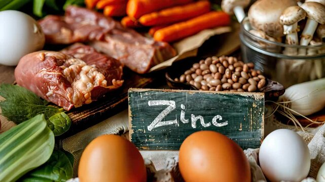 Food contains zinc. Selective focus Nature