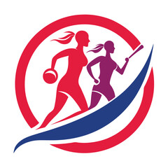 Obraz premium A sleek, modern logo representing women's padel, featuring elegant typography, vibrant colors, and dynamic imagery symbolizing strength, agility, and unity in the sport.