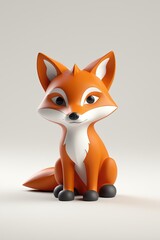 Obraz premium there is a small toy fox sitting on a white surface