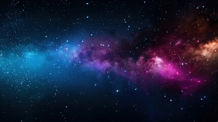 Fototapeta premium Night sky with stars, featuring a bright blue and pink star in the center