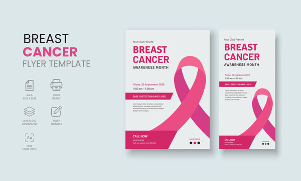 Breast Cancer Awareness Month, Breast Cancer Support Group flyer, Cancer Support Group Flyers Template, Breast Cancer Banner