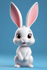 Obraz premium a close up of a white rabbit with a pink nose