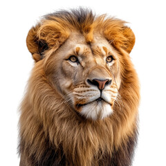 Fototapeta premium Standing Male Lion isolated on white