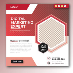 Digital marketing and corporate business service social media post banner template design