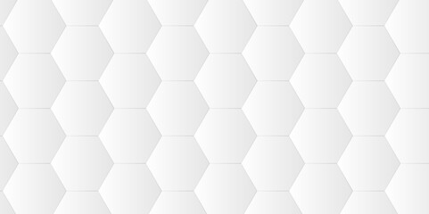 Naklejka premium Hexagonal Surface polygon pattern shape structure light seamless geometric background. Hexagon 3d background texture design. Abstract background with white color hexagons and seamless pattern vector