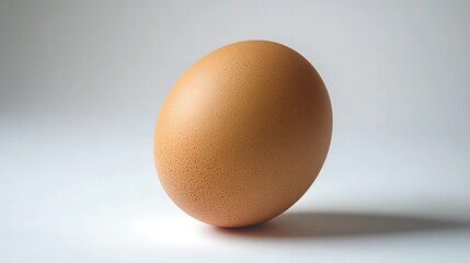 Fototapeta premium A wooden egg sits on a white surface
