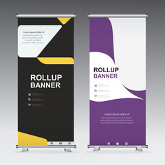 Modern roll-up banner design featuring sleek layouts, bold colors, and minimalist elements, perfect for corporate, business, or promotional use.