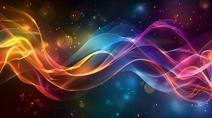 Obraz premium Holographic neon curved wave with abstract fluid