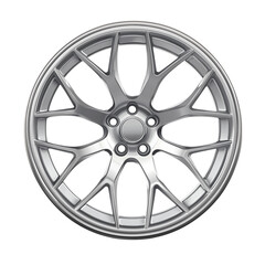 Fototapeta premium Wheel Rim Silver Front on transparent background