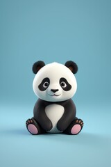Fototapeta premium a close up of a panda bear sitting on a blue surface