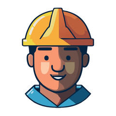 Smiling Male Worker in Yellow Hard Hat