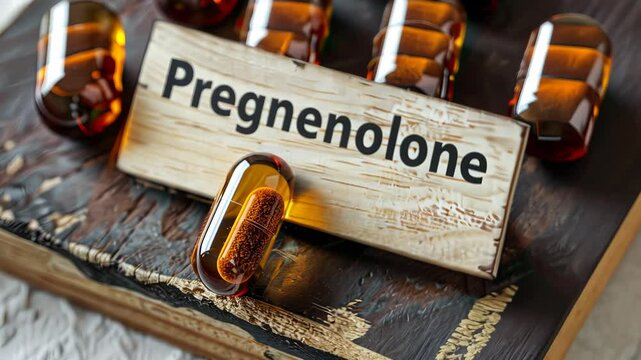 Pregnenolone in capsules on the table. Selective focus. nature.