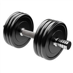 Naklejka premium Black dumbbell showing strength training equipment for bodybuilding
