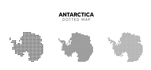 Set of Antarctica dotted map vector on white isolated © ArtDawn